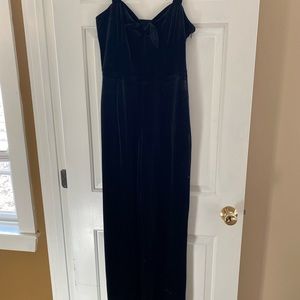 Black velvet jumpsuit